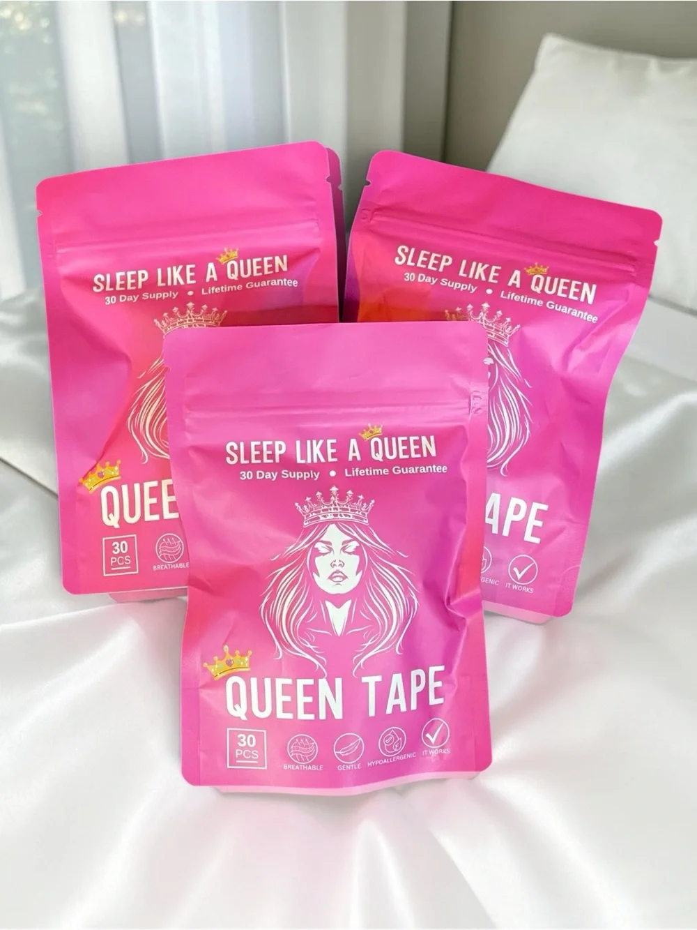 Sleep Like A Queen Mouth Tape 90x Snoring Flexible Breathable Adhesive NEW NIP